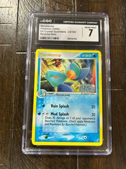 CGC 7 Marshtomp Reverse Holo 24/100 EX Crystal Guardians ENG 2006 🔮