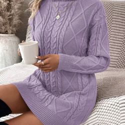 Purple Knit Dress Large