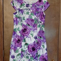 Dress Barn size 10 dress excellent condition.Purple/green/white