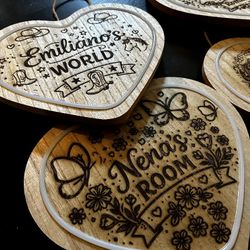 Laser Engraved LED Heart Sign 