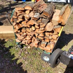 Cart Full Burnable Firewood All Mixed Sizes For Sale 