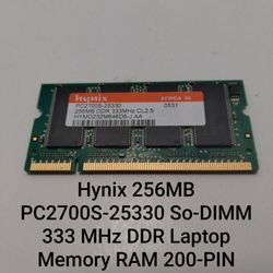 Hynix 256MB PC2700S-25330 So-DIMM 333 MHz DDR Laptop Memory RAM 200-PIN