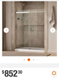 Levity 56-60 in. W x 74 in. H Frameless Sliding Shower Door in Silver with 1/4 in. Thick Clear Tempered Glass
Model # K-706009-L-MX