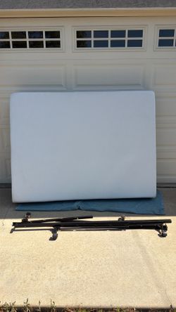 Queen foam mattress and bed frame
