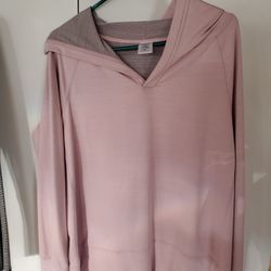 Ladies Hooded Sweatshirt, Soft Pink, Lg