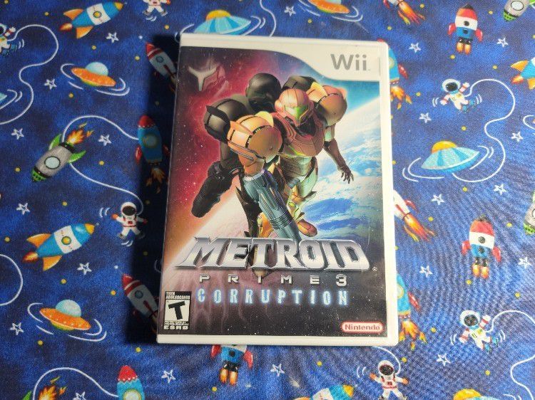 Metroid Prime 3 Corruption Nintendo Wii Wii U Complete CIB Game Disc Case Artowork Manual & Inserts Included