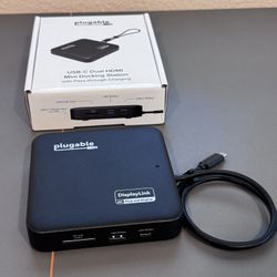 Brand New Plugable 7-in-1 USB C Docking Station Dual Monitor - Dual HDMI Dock is Compatible with Mac and Windows, USB4, Thunderbolt, 100W PD, 2X H