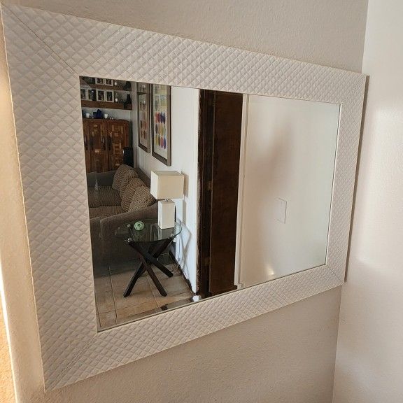 Modern White Mirror 29"×35"