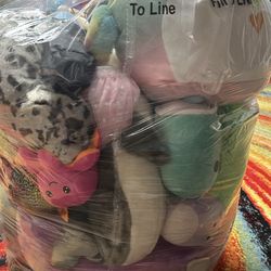 Big bag of stuffed animals