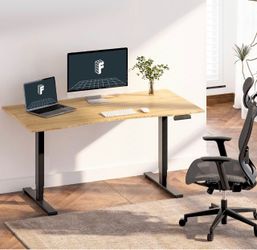 FlexiSpot E6 Bamboo 3-Stage Dual Motor Electric Standing Desk 55 x 28