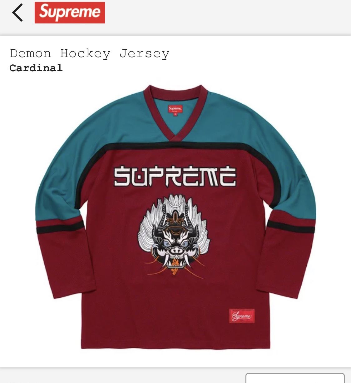 Supreme Demon Hockey Jersey 