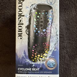 Brookstone Cyclone Beat Wireless Multicolor LED Speaker - New!