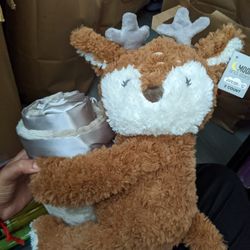 Deer Plush Doll With Blanket - New