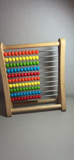Wooden Abacus with Colorful Beads