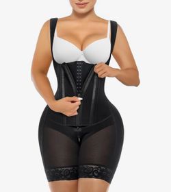 SHAPERX Fajas Colombianas Shapewear for Women Tummy Control Body Shaper Postpartum Butt Lifter with Zipper and Hooks