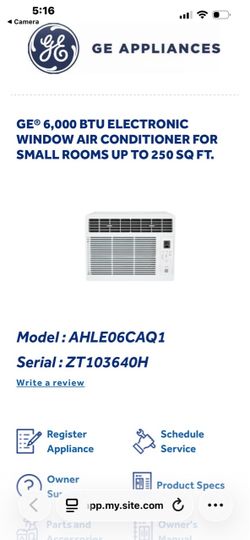 GE 6000 BTU air conditioner
