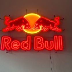 Neon Red Bull Sign Large 