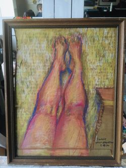 “I Want Your Attention” Pastel On Cardboard