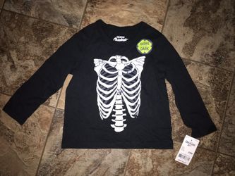 NWT Unisex Oshkosh glow-in-the-dark skeleton shirt - 24 months