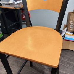 Modern Bar Stools – Set of 2 – Sturdy Wood & Metal