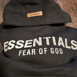 Essentials Fear Of God Hoodie | Black | Size S
