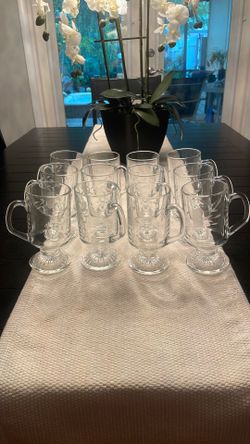 Princess house, Crystal coffee mugs set of 12 Princess House, Crystal coffee mugs