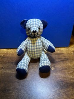 Plaid Fabric Stuffed Teddy Bear