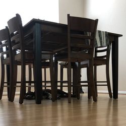 Solid Wood Dining Table Counter Height 