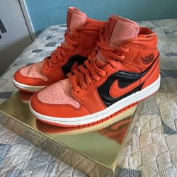 Nike Air Jordan 1 Women’s Mid SE Crimson Bliss/russ Orange DM3381-600 Size 8 Women’s