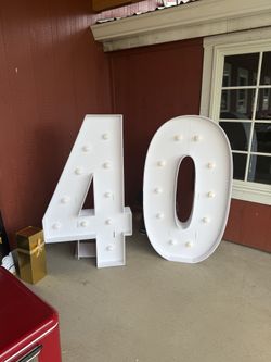 4' light up marquee number 40 