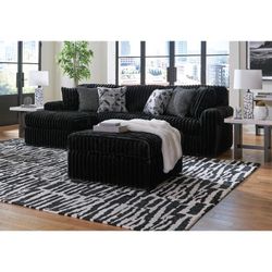 Microfiber couch and large ottoman