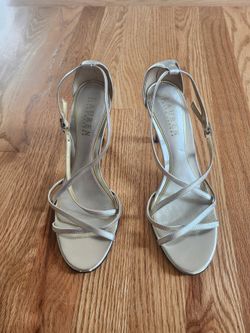 Ralph Lauren 3 1/2" Silver Strappy Heels - Size 6M