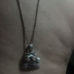 Italy 925 real chain necklace with real pendant with real diamonds all over the pendant