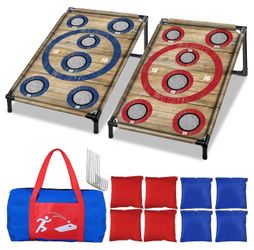 NZQXJXZ Cornhole Board Set Corn Hole Games for Adults and Kids Backyard