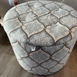 Round Accent Storage Ottoman