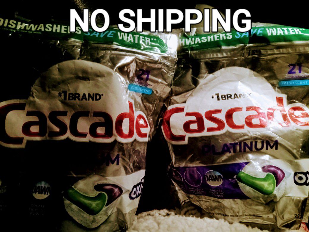 Brand NEW --- CASCADE PLATINUM -- 42  Count Action Pacs (21 In Each Bag) Price For Both Bags