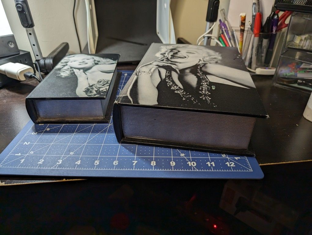 Marilyn Monroe Faux Book Box Jewelry Secret Box Set of 2 14”x 10.5