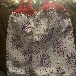 Handmade Red White Blue Towels On Full Towel 