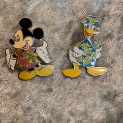 Mickey and Donald Hawaiian Shirt Enamel Pin