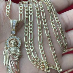 Cadena Con San Judas De 14 Kt 24 “