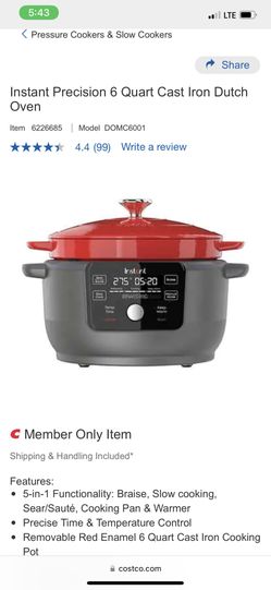 Instant Precision 6 Quart Cast Iron Dutch Oven