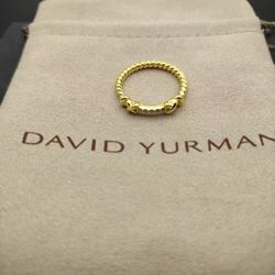 David Yurman gold wire edging ring.