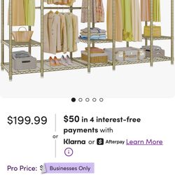 Extra Large Double Sided Gold Garment Rack 