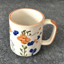 Vintage Floral Otagiri Stoneware Handmade Painted Coffee Tea Mug
