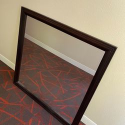 Coaster Brown Wooden Framed Mirror 39.5” L X 39.5” W x 1” D