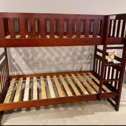 Brand New// Rowe Dark Cherry Twin/Twin Bunk Bed// Mattress Sold Separately 