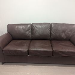 Leather (Top Grain) Sofa Good Condition 