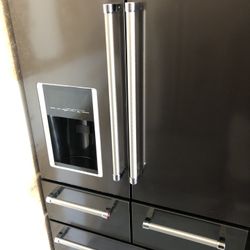 KitchenAid French Door Refrigerator Black Steel 