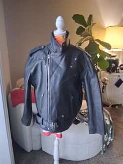 Black Leather Motorcycle Jacket Sz Xl Nwot