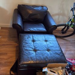 Leather Chair And Ottoman